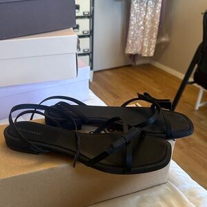Reformation Black Strappy Sandals